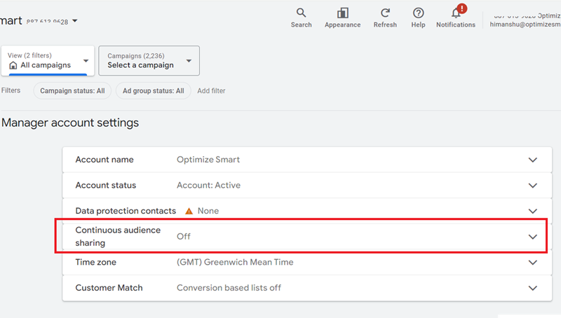 Continous Audience Sharing