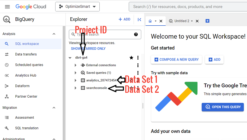 BigQuery User Interface