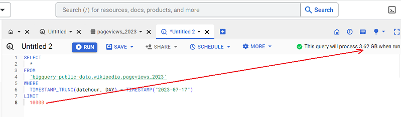 returning 10000 records of data