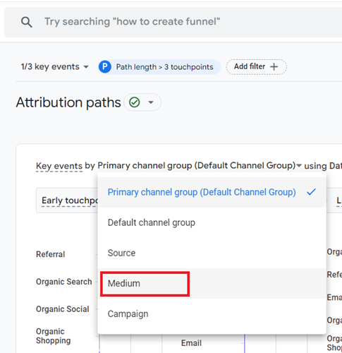 select ‘Medium as the dimension