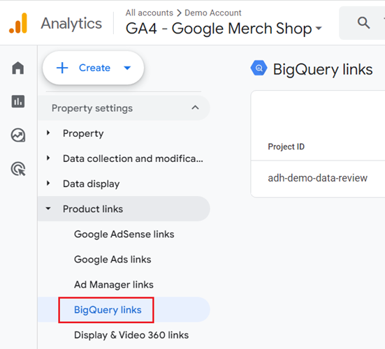 ga4 bigquery link