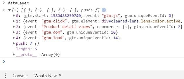 You should now see all the data layer variables