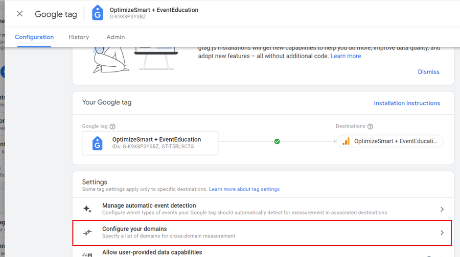 Click on ‘Configure your domains