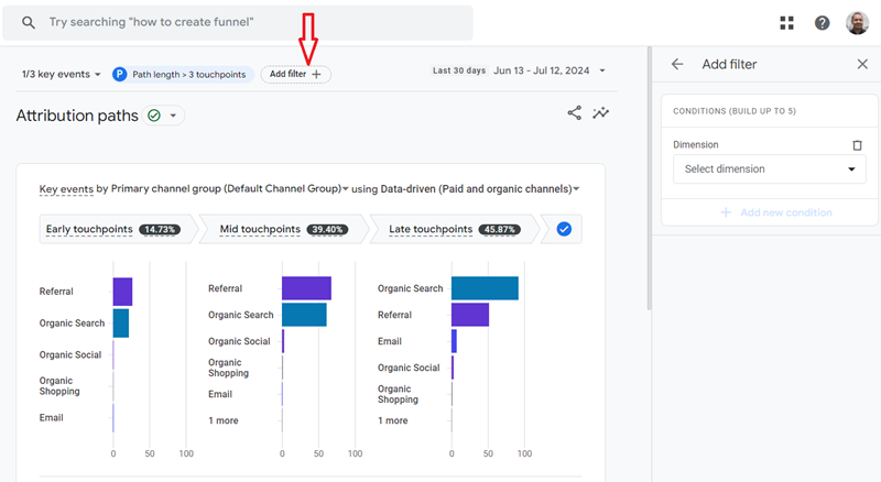 click on the ‘Add filter button