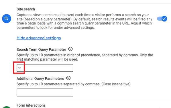enter the ‘st parameter in the text