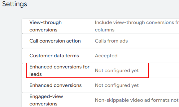 Enhanced conversions for leads