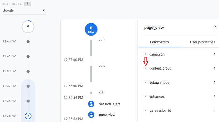 Click on ‘content group parameter
