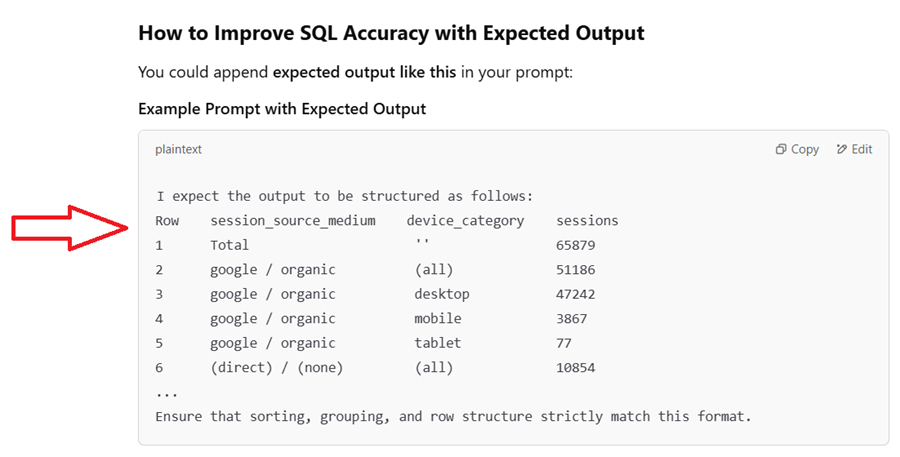expected output