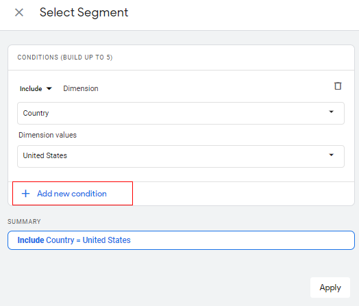 create custom insights add condition
