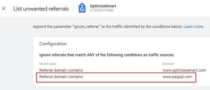 add paypal to the List unwanted referrals