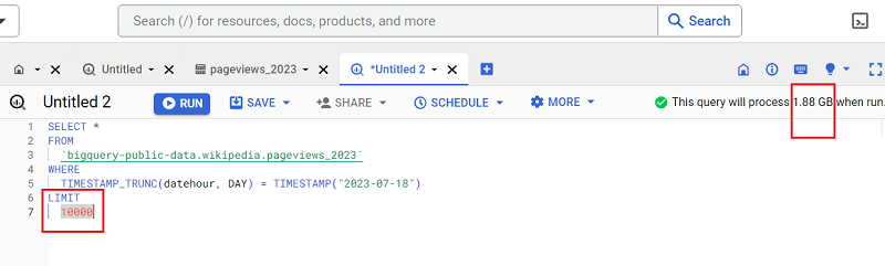 With the LIMIT clause