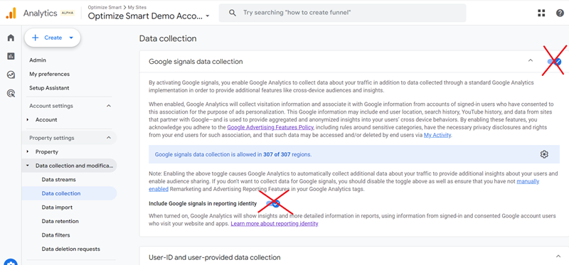 do not activate google signals