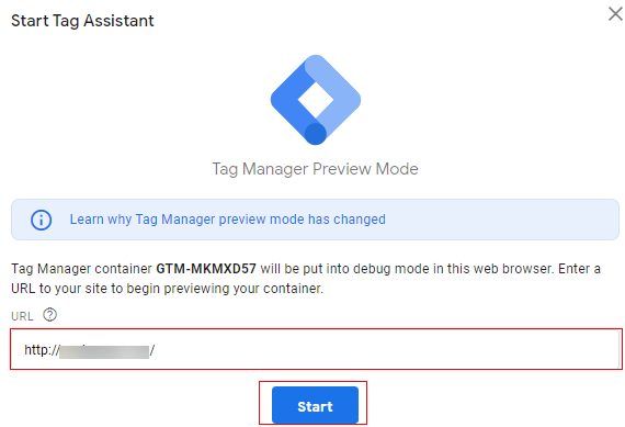 enter the URL of your website and click on ‘Start