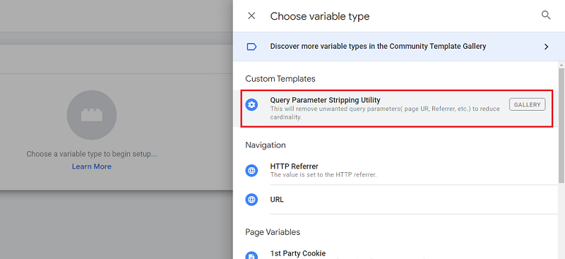 Query Parameter Stripping Utility custom template gtm