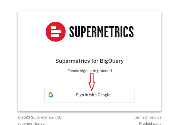 Click on ‘Sign in with Google button