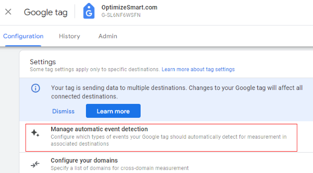 Manage automatic event detection