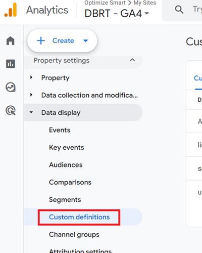 Custom definitions ga4 1