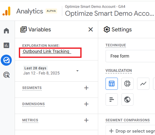 Name your report ‘Outbound Link Tracking