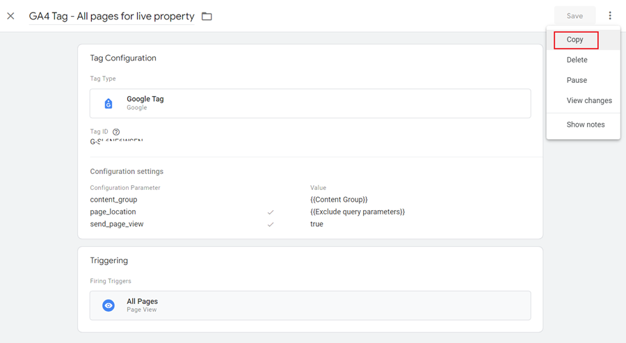 GA4 Tag – for cross domain property