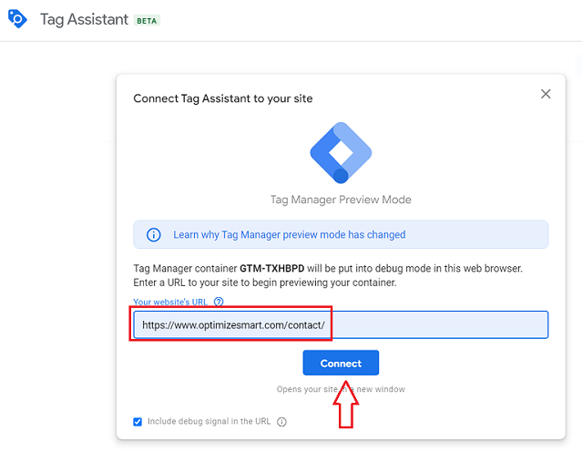tag assistant window