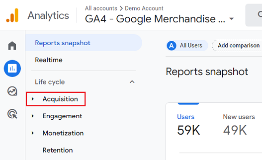 Acquisition ga4
