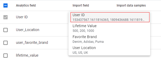 User ID import
