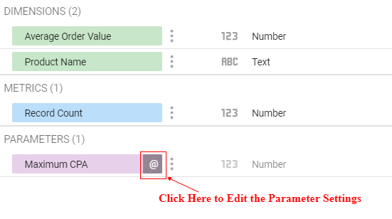 google data studio parameters edit parameter