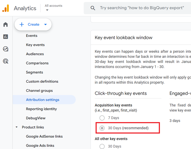 30 days conversion window