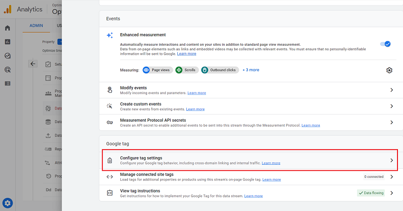ga4 Configure tag settings