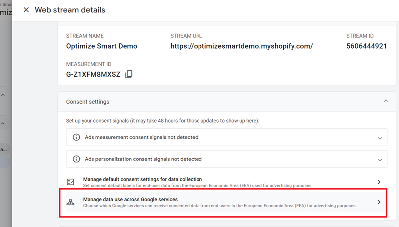 Manage data use across Google services