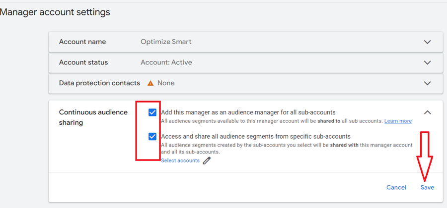Click on the following two checkboxes and then click on the ‘Save button
