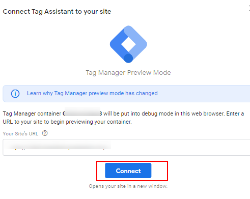 Tag manager preview mode