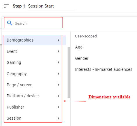 select funnel step parameter