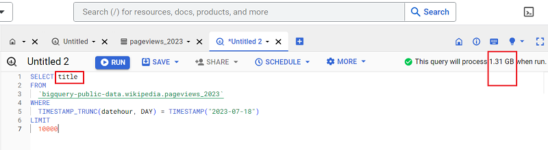 The query below returns one column named ‘title
