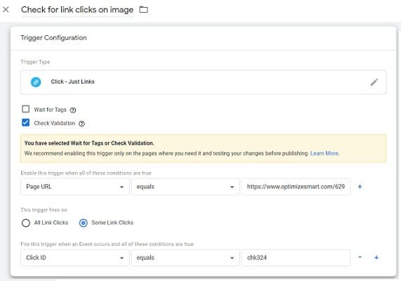 gtm event tracking Check for link clicks on image 1