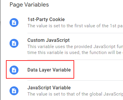 Data Layer Variable 1