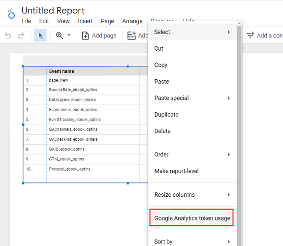Looker Studio Tutorial with FREE PDF ebook 69 google analytics token usage report component