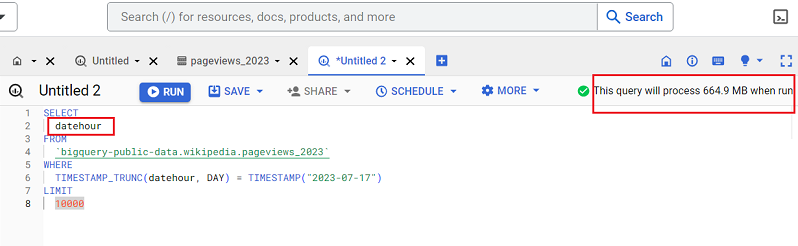 query cost is also affected by the size of each column