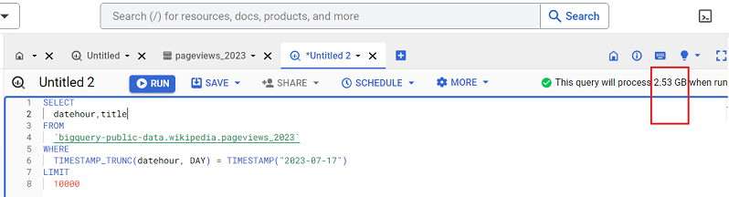 return two columns named ‘datehour and ‘title