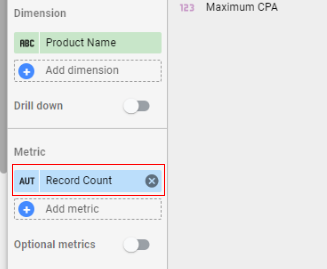 google data studio parameters remove record count