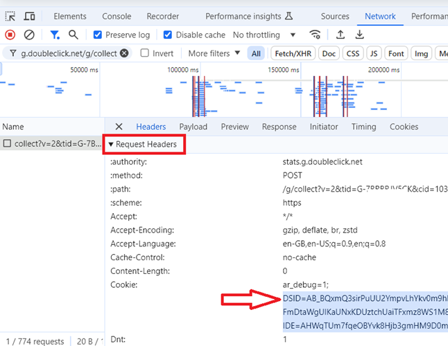 Check if at least one of the following cookies is present in the request header
