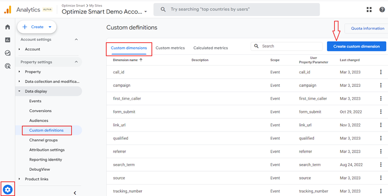 ga4 Custom dimensions