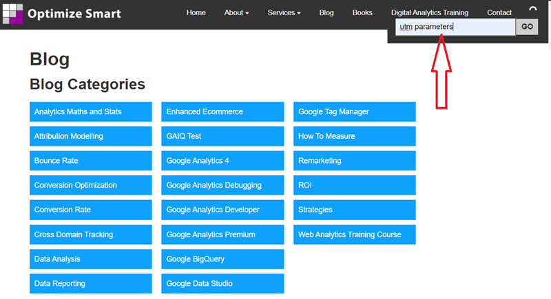 search terms used by your website visitors