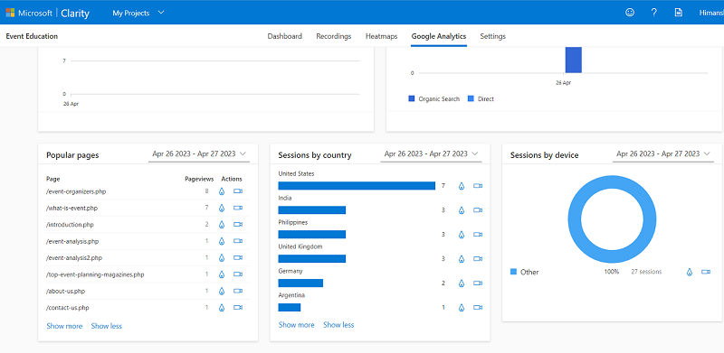 ga4 data in microsoft clarity 2