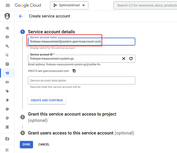service account name