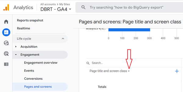 click on the dimensions drop down menu