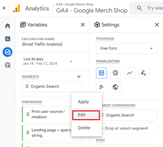 Click on the ‘Edit‘ option