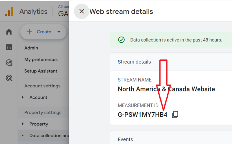 see your measurement ID