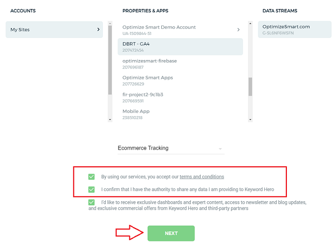 select the two checkboxes below