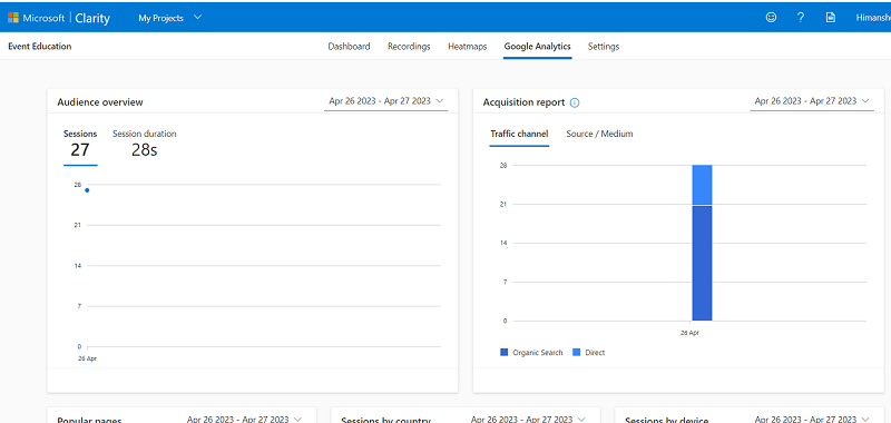 ga4 data in microsoft clarity